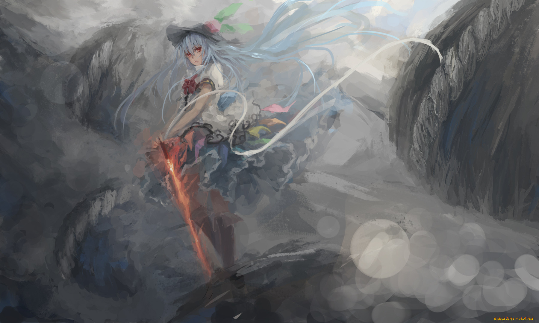 , touhou, hinanawi, tenshi